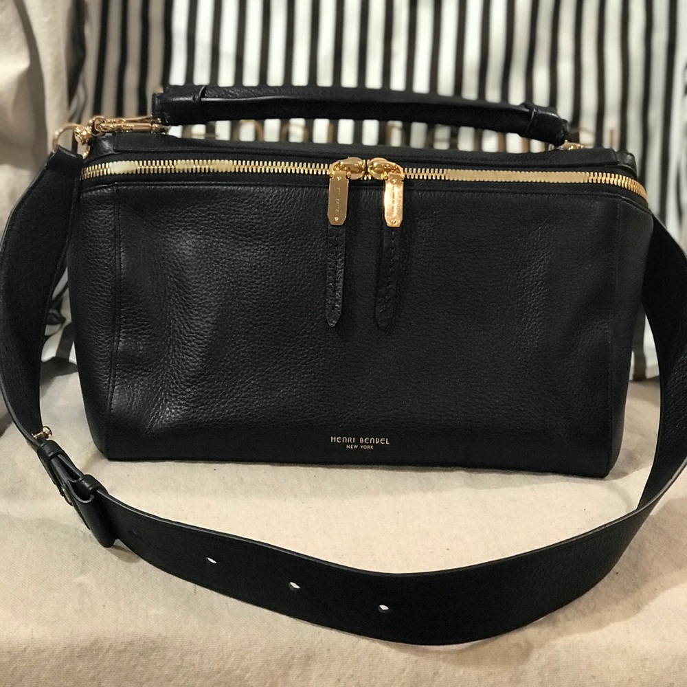 Henri Bendel Genuine Black Leather Bag